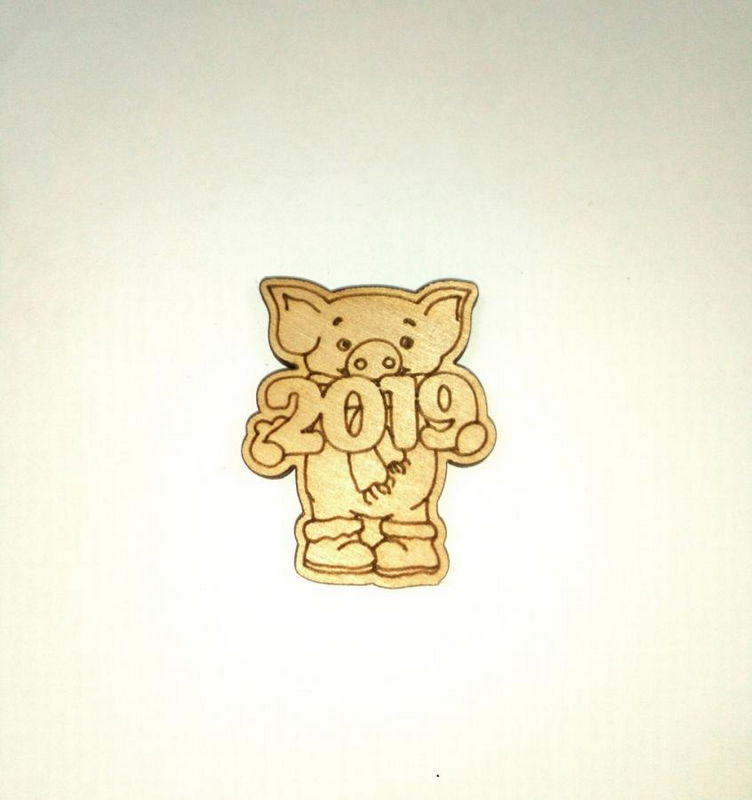 Заготовка для значка "Свинка-2019" 3.5*4см Alz-0120 в магазине Арт-Леди
