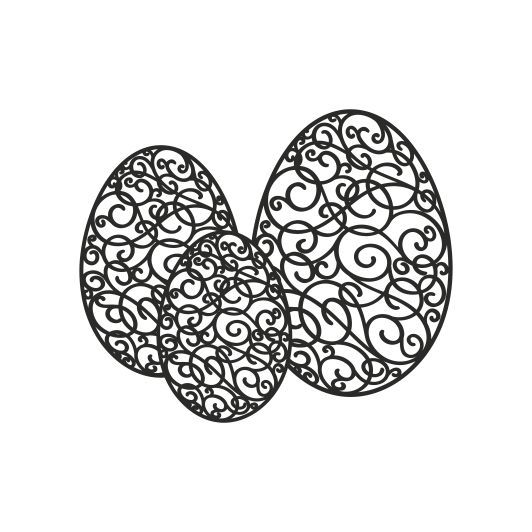 Прозрачный штамп "Яйца ажурные",  4,1 х 3,5 см , ПШ-ф30045 в магазине Арт-Леди