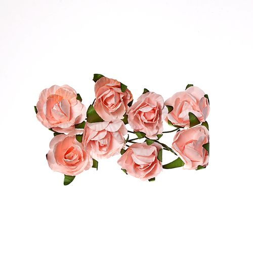 Розы из бумаги НЕЖНО-РОЗОВЫЕ, 8 шт, 2,5 см,SCB280504 в магазине Арт-Леди