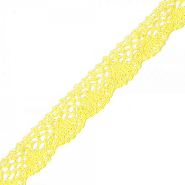 Тесьма вязаная цв.лимонный  шир.2,5 см 1м/уп, С3749Г17.25 в магазине Арт-Леди