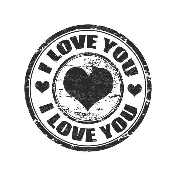 Прозрачный штамп  "Печать "I love you - 2", 3,5 х 3,5 см, ПШ-шт0018 в магазине Арт-Леди