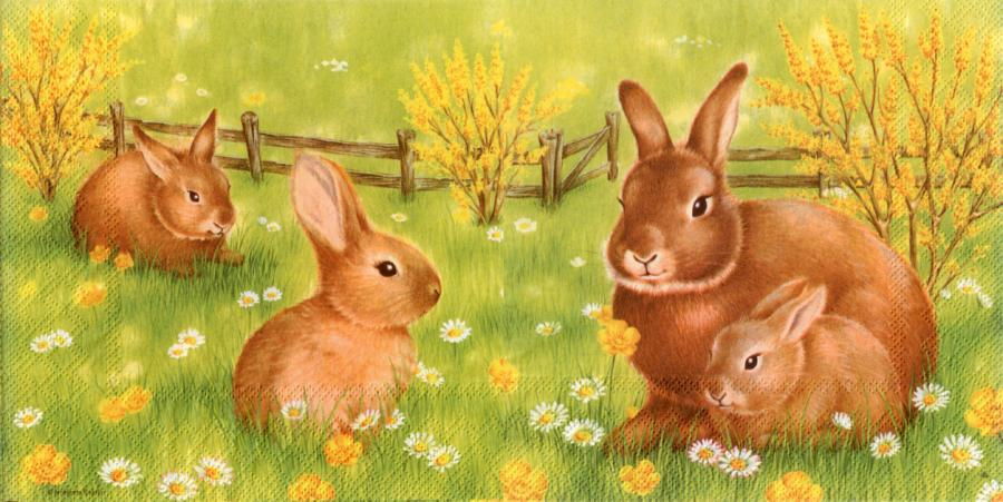 Салфетка 33х33 см "Easter Rabbits" 23301460 в магазине Арт-Леди