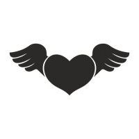 Прозрачный штамп "Сердце с крылышками", 3,5 х 1,7 см, ПШ-000508 в магазине Арт-Леди
