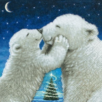 Салфетка трехслойная 33х33см Polar bear kiss,1 шт., 611226 в магазине Арт-Леди
