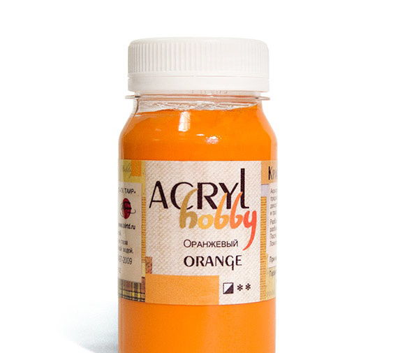 Акриловая краска Оранжевый, "Акрил-Хобби", 100 мл, T0301021 в магазине Арт-Леди
