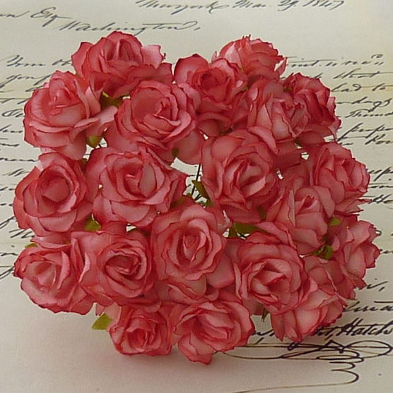 Розы 30 мм цвет клубничный, 5 шт/уп., SAA-234 в магазине Арт-Леди