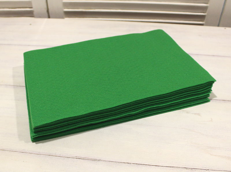 Фетр, размер 20х30, 1 мм, 100% полиэстер ярко-зеленый, 1 шт, FLT-S1-705 в магазине Арт-Леди