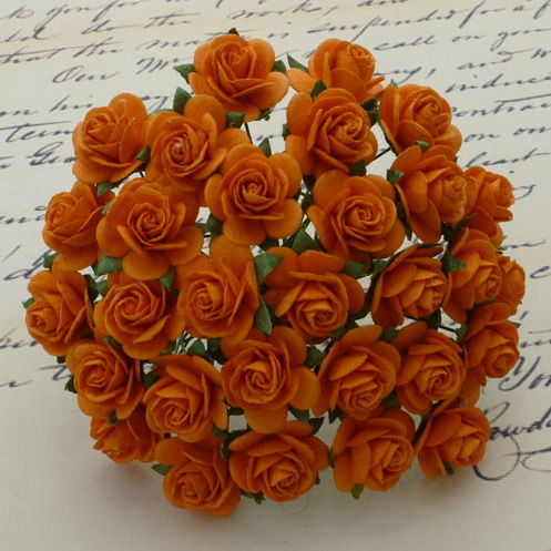 Розы цвет оранж, 15 мм, 10 шт./уп., SAA-018.2  в магазине Арт-Леди