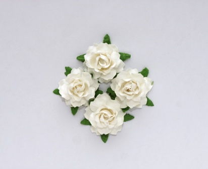 Цветы кудрявой розы, 4 шт, белые, SCB291812 в магазине Арт-Леди