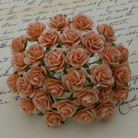 Розы 25 мм персиковый цвет 5 шт/уп., SAA-017.4 в магазине Арт-Леди