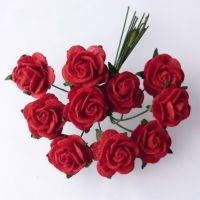 Розы 15 мм цвет красный 10 шт/уп., SAA-001.2 в магазине Арт-Леди