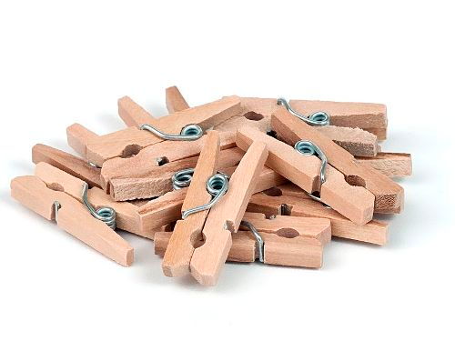 Прищепки деревянные НАТУРАЛЬНЫЕ 3 см, 15  шт, DKN-04-01 в магазине Арт-Леди