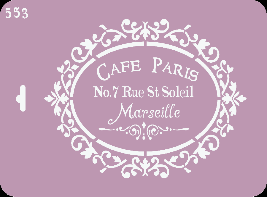 Трафарет на клеевой основе, Cafe Paris, 25х18.5 см в магазине Арт-Леди