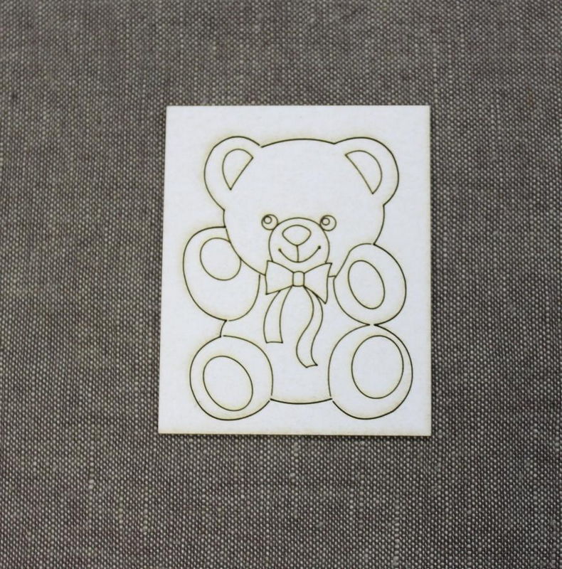 Чипборд  "Медвежонок с бантиком" 6,5*4,5 см. 13-010 в магазине Арт-Леди