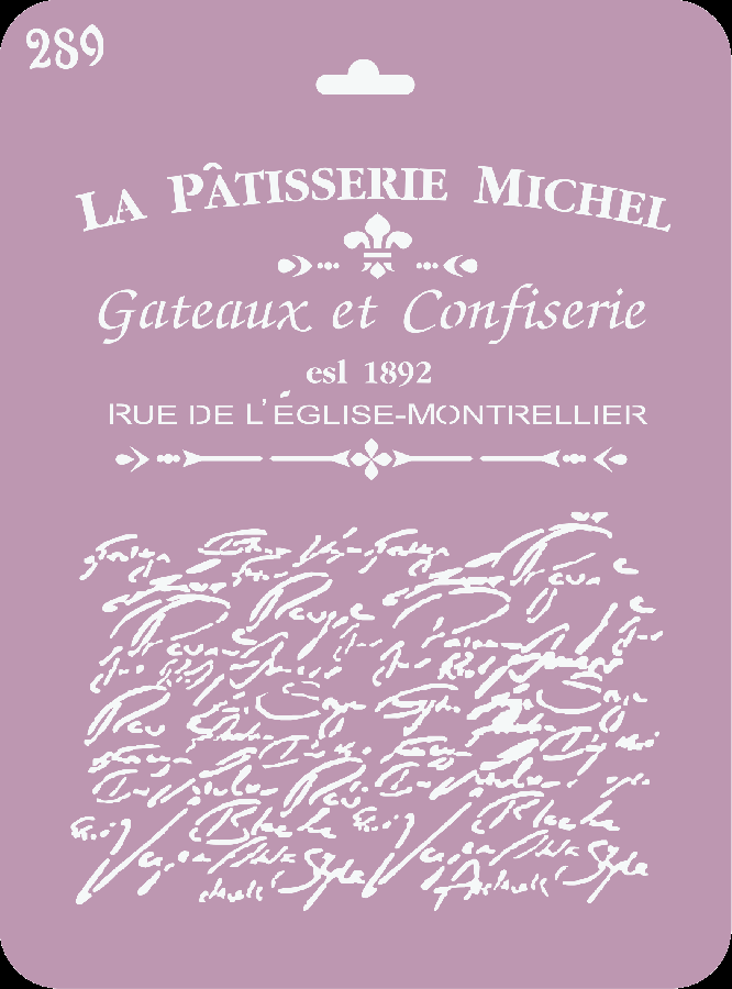Трафарет на клеевой основе, La Patisserie Michel, 25х18.5 см в магазине Арт-Леди