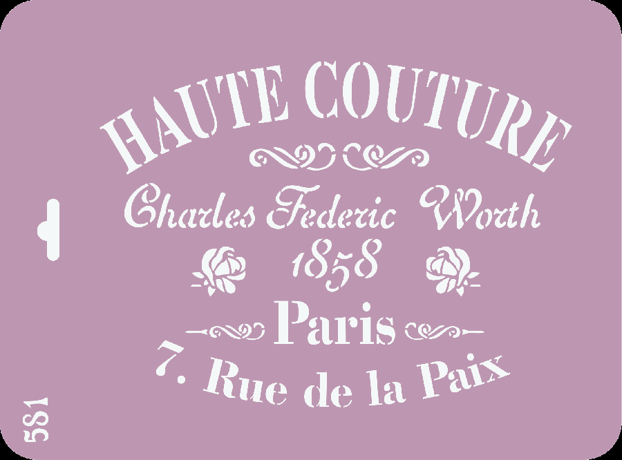Трафарет на клеевой основе, Haute couture, 25х18.5 см в магазине Арт-Леди
