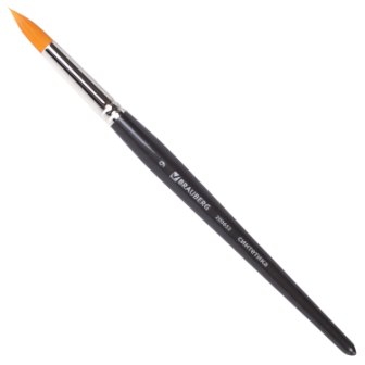  Кисть BRAUBERG ART «CLASSIC», синтетика жесткая, круглая, № 9, короткая ручка, 200652 в магазине Арт-Леди