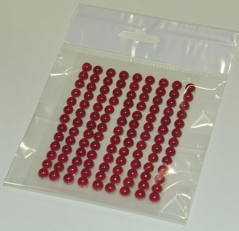 Полужемчужины на клеевой  основе красные 3 мм, 250 шт. dz18 в магазине Арт-Леди