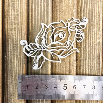 Чипборд "Роза с завитками", 8*5 см, AL-00289 в магазине Арт-Леди