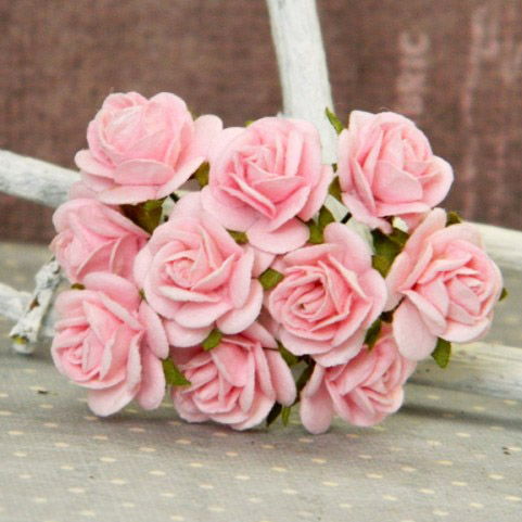 Розы 15 мм цвет розовый детский, 10 шт/уп., SAA-008.2 в магазине Арт-Леди