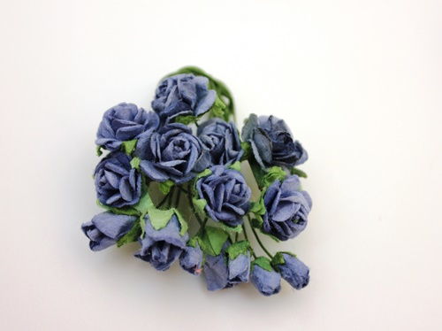 Розы и бутоны букеты по 16 цветков 10мм и 15мм по 4 цветка, синий, SCB40100902 в магазине Арт-Леди