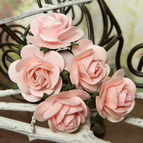 Розы 25 мм светло-розовые 3 шт/уп., SAA-006.4 в магазине Арт-Леди