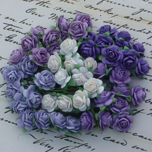 Розы микс 10 мм фиолетовые/пурпурные/сиреневые тона 50 шт/уп., SAA-255.1 в магазине Арт-Леди