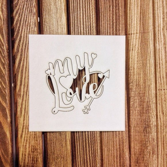 Чипборд "My love", 6,5*5,5см. AL-00405 в магазине Арт-Леди