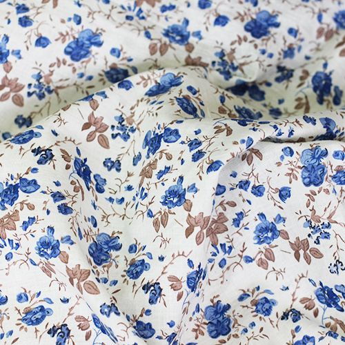 Ткань для рукоделия 50*50см (хлопок, лен) , Розы голубые, HY003019 в магазине Арт-Леди