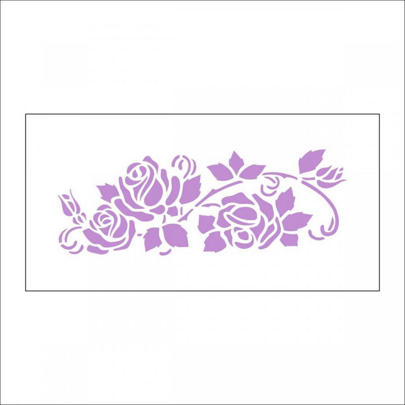 Трафарет многоразовый "Веточка роз", 15*7,5 см, ALt-052 в магазине Арт-Леди