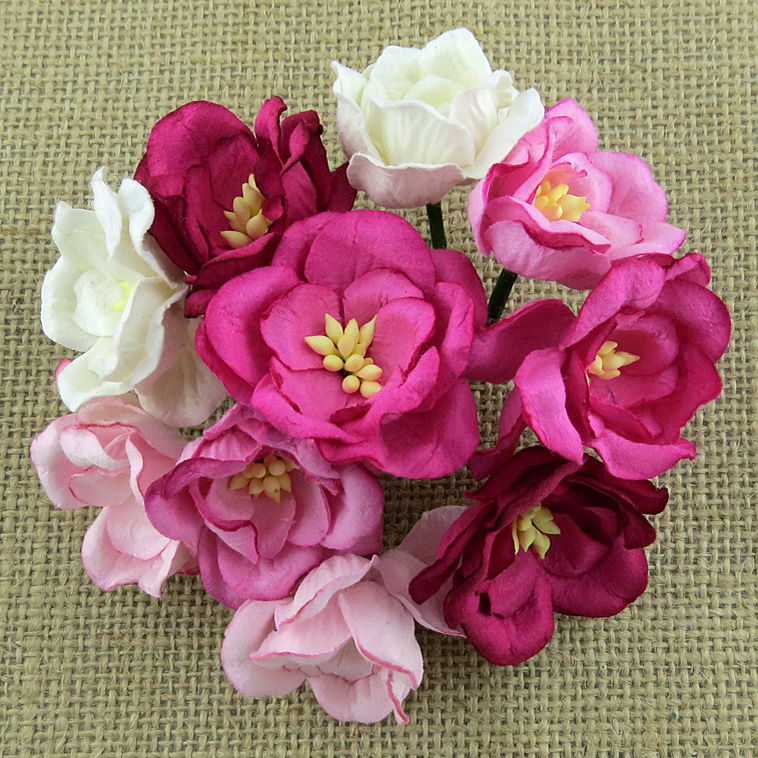 Цветы магнолии 35 мм, розовый микс, 5шт./уп., SAA-421 в магазине Арт-Леди