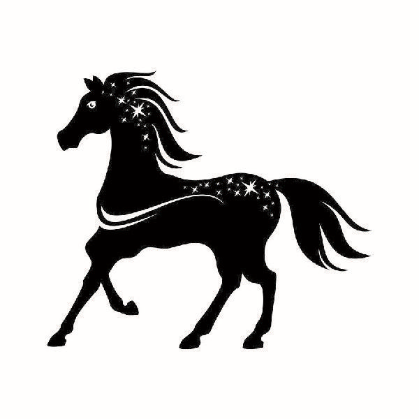 Прозрачный штамп "Символ года - Лошадка 1",  винтаж, 5 х 6,5 см, ПШ-сг1 в магазине Арт-Леди