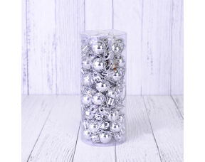 Набор пластиковых шаров 2см 50шт Серебро, 48973004 в магазине Арт-Леди