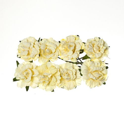 Кудрявые розы из бумаги КРЕМОВЫЕ, 8 шт, 3 см, SCB280602 в магазине Арт-Леди