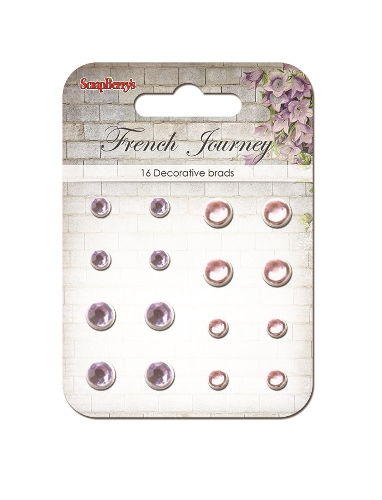 Набор хрустальных брадсов "Французкое путешествие", сиренево-розовый, 16шт, SCB 34004049 в магазине Арт-Леди