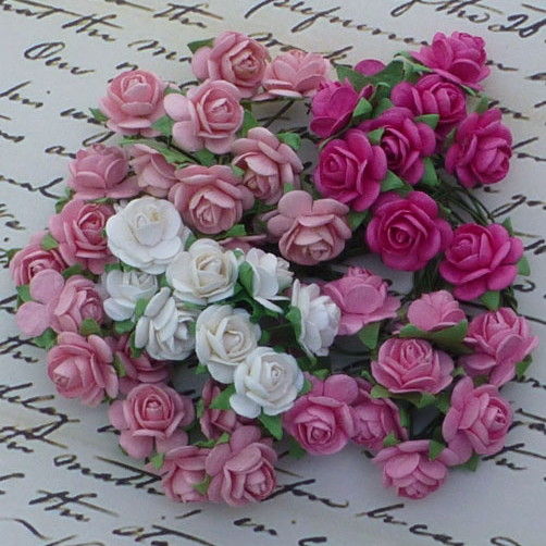 Розы микс 10 мм розовые тона 50 шт/уп. SAA-254.1 в магазине Арт-Леди