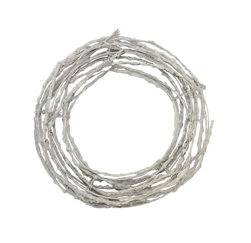 Декоративный венок круглый, ротанг 25см, белое, ровное плетение, SCB370207 в магазине Арт-Леди