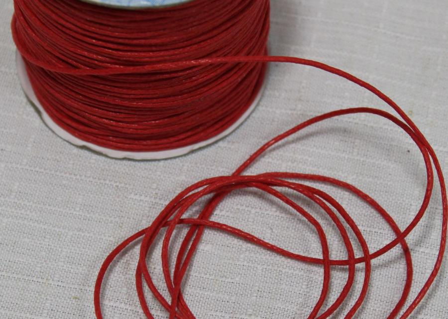 Вощеный шнур №026 красный  (1мм) 3 м./уп., JB-01/026 в магазине Арт-Леди