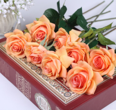 Роза чайная персиковая, 45 см 1 шт., 613909.3 в магазине Арт-Леди