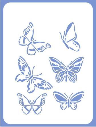 Трафарет многоразовый "Бабочки"", 15*19см, Э-478 в магазине Арт-Леди