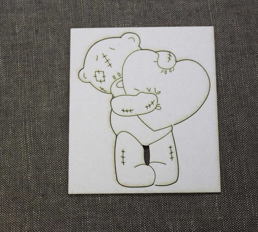 Чипборд  "Мишка Тедди с сердечком" 8*6,5 см. 13-012 в магазине Арт-Леди