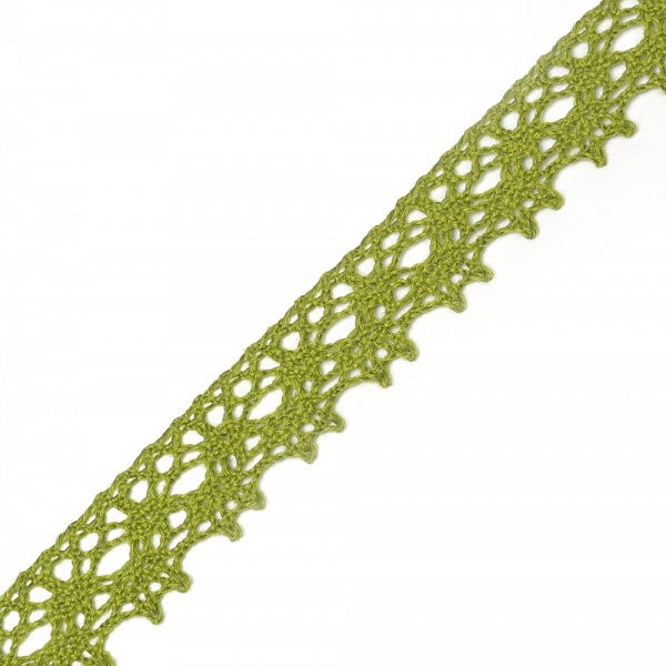 Тесьма вязаная цв.оливковая  шир.2,2 см 1м/уп, С3749Г17.22 в магазине Арт-Леди