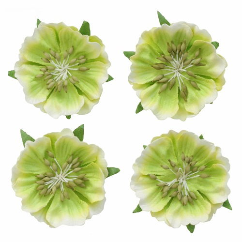 Цветы анемоны, набор 4 шт, диам 4,2 см, светло-зеленые в магазине Арт-Леди