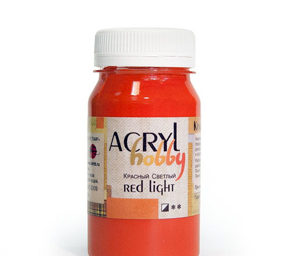 Акриловая краска Красный Светлый, "Акрил-Хобби", 100 мл, T0301032 в магазине Арт-Леди
