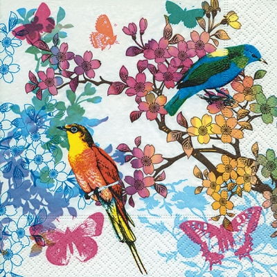 Салфетка для декупажа 33*33 см, "Birds of paradise",1 шт, 200242 в магазине Арт-Леди