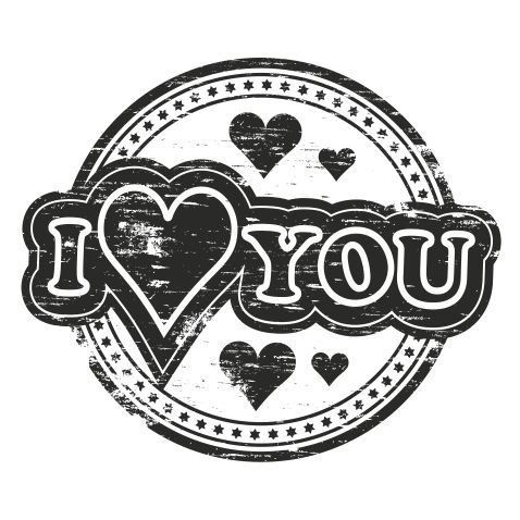 Прозрачный штамп  "Печать "I love you - 1", 3,8 х 3,2 см, ПШ-шт0017 в магазине Арт-Леди