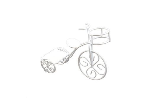 Металлический мини велосипед с корзинкой белый 11*4,5*9см SCB271026 в магазине Арт-Леди