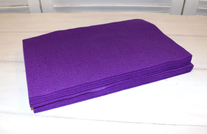 Фетр, размер 20х30, 1 мм, 100% полиэстер фиолетовый, 1 шт, FLT-S1-620 в магазине Арт-Леди