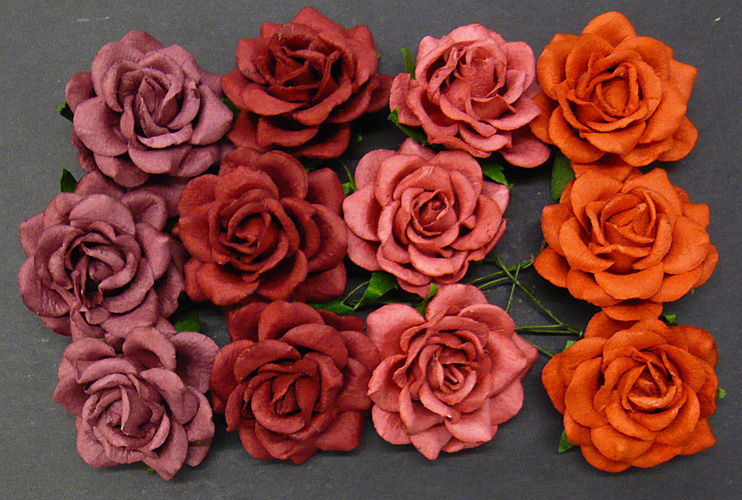 Розы-микс 40 мм крассные оттенки в ассортименте 5 шт/уп.  SAA-098.2 в магазине Арт-Леди